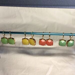 Joan Rivers vintage set of 4, Multicolor faux Stone Earrings